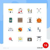 Modern Set of 16 Flat Colors and symbols such as turn off app key people employee Editable Pack of Creative Vector Design Elements