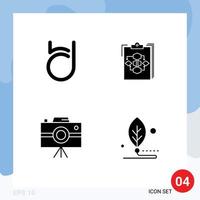 Group of 4 Solid Glyphs Signs and Symbols for bit deal work crypto currency diagram camcorder Editable Vector Design Elements