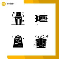 4 Icon Set Solid Style Icon Pack Glyph Symbols isolated on White Backgound for Responsive Website Designing vector