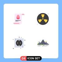 Modern Set of 4 Flat Icons Pictograph of file board egg fire energy Editable Vector Design Elements