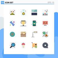 Set of 16 Modern UI Icons Symbols Signs for genetics job frame user search Editable Pack of Creative Vector Design Elements