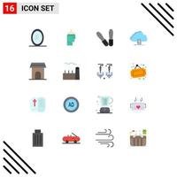 16 Flat Color concept for Websites Mobile and Apps household appliances cloud appliance download Editable Pack of Creative Vector Design Elements