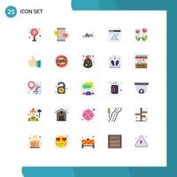 25 Thematic Vector Flat Colors and Editable Symbols of seo code promotion binary nature Editable Vector Design Elements