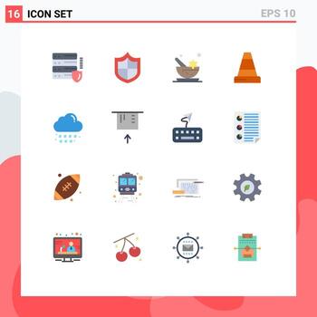 Conjunto de 16 colores planos universales para aplicaciones móviles y web vector