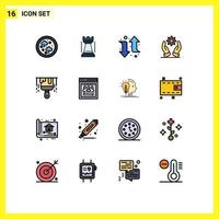 16 Creative Icons Modern Signs and Symbols of paint brush arrow solutions development Editable Creative Vector Design Elements