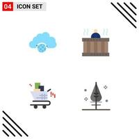 User Interface Pack of 4 Basic Flat Icons of network springs hub massage marketing Editable Vector Design Elements