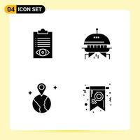 4 Creative Icons for Modern website design and responsive mobile apps 4 Glyph Symbols Signs on White Background 4 Icon Pack vector