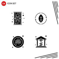 Collection of 4 Vector Icons in solid style Pixle Perfect Glyph Symbols for Web and Mobile Solid Icon Signs on White Background 4 Icons