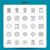 OutLine 25 Biology Icon set Vector Line Style Design Black Icons Set Linear pictogram pack Web and Mobile Business ideas design Vector Illustration