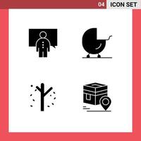 Modern Set of 4 Solid Glyphs and symbols such as communication autumn person buggy garden Editable Vector Design Elements