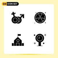 Universal Icon Symbols Group of 4 Modern Solid Glyphs of gender float male fighter learn Editable Vector Design Elements