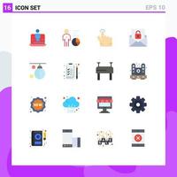 16 Universal Flat Colors Set for Web and Mobile Applications bag envelope management email touch Editable Pack of Creative Vector Design Elements