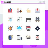 16 Universal Flat Colors Set for Web and Mobile Applications bag envelope management email touch Editable Pack of Creative Vector Design Elements