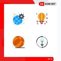 Stock Vector Icon Pack of 4 Line Signs and Symbols for gear basket ball settings hot father Editable Vector Design Elements