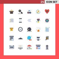 Set of 25 Modern UI Icons Symbols Signs for notepad heart user eye puzzle Editable Vector Design Elements