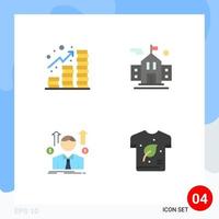 Stock Vector Icon Pack of 4 Line Signs and Symbols for income avatar coins education sales man Editable Vector Design Elements