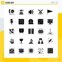 Collection of 25 Universal Solid Icons Icon Set for Web and Mobile vector