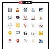 Universal Icon Symbols Group of 25 Modern Flat Colors of webpage browser fireman message christmas Editable Vector Design Elements