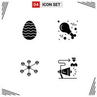 4 Icons Solid Style Grid Based Creative Glyph Symbols for Website Design Simple Solid Icon Signs Isolated on White Background 4 Icon Set vector