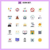 25 Creative Icons Modern Signs and Symbols of mind head team communication media Editable Vector Design Elements