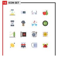 16 Creative Icons Modern Signs and Symbols of technology phone digital barcode food Editable Pack of Creative Vector Design Elements