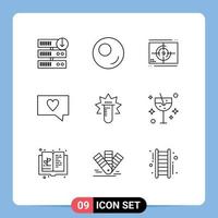 Set of 9 Vector Outlines on Grid for lab test numbers tube love Editable Vector Design Elements