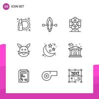 Outline Icon set Pack of 9 Line Icons isolated on White Background for responsive Website Design Print and Mobile Applications vector