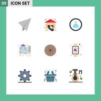 Modern Set of 9 Flat Colors Pictograph of sweets dessert person cookie map Editable Vector Design Elements