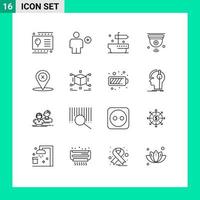 16 Outline concept for Websites Mobile and Apps location iot new internet of things camera Editable Vector Design Elements