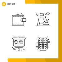 4 Icon Set Line Style Icon Pack Outline Symbols isolated on White Backgound for Responsive Website Designing vector