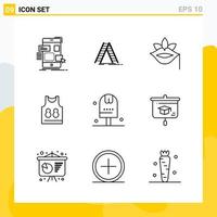 Collection of 9 Universal Line Icons Icon Set for Web and Mobile vector