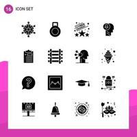 Glyph Icon set Pack of 16 Solid Icons isolated on White Background for responsive Website Design Print and Mobile Applications vector