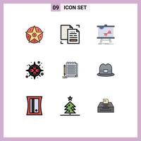 Stock Vector Icon Pack of 9 Line Signs and Symbols for location gps duplicate compass graph Editable Vector Design Elements