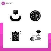 Glyph Icon set Pack of 4 Solid Icons isolated on White Background for responsive Website Design Print and Mobile Applications vector