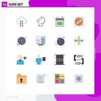 Set of 16 Modern UI Icons Symbols Signs for computer sale referendum label investment Editable Pack of Creative Vector Design Elements