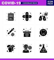 Simple Set of Covid19 Protection Blue 25 icon pack icon included medicine medical infedted case pipette viral coronavirus 2019nov disease Vector Design Elements