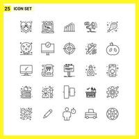 25 Icon Set Simple Line Symbols Outline Sign on White Background for Website Design Mobile Applications and Print Media vector