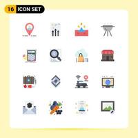 16 Creative Icons Modern Signs and Symbols of math calculator drop cook barbecue Editable Pack of Creative Vector Design Elements