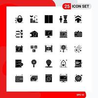 Group of 25 Solid Glyphs Signs and Symbols for arrows person interface optimization deadline Editable Vector Design Elements