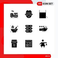 Solid Glyph Pack of 9 Universal Symbols of storage data ring computing rx Editable Vector Design Elements
