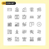 Universal Icon Symbols Group of 25 Modern Lines of messages communication church chat column Editable Vector Design Elements