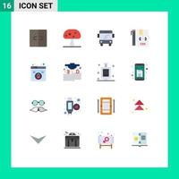 Universal Icon Symbols Group of 16 Modern Flat Colors of lock development bus develop coding Editable Pack of Creative Vector Design Elements