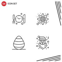 4 Thematic Vector Filledline Flat Colors and Editable Symbols of medical nature cascading css gear christmas Editable Vector Design Elements