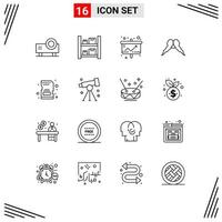 16 Thematic Vector Outlines and Editable Symbols of male hipster warehouse moustache presentation Editable Vector Design Elements