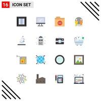 Set of 16 Modern UI Icons Symbols Signs for identity clone imac man detail Editable Pack of Creative Vector Design Elements