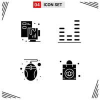 4 Icons Solid Style Grid Based Creative Glyph Symbols for Website Design Simple Solid Icon Signs Isolated on White Background 4 Icon Set vector