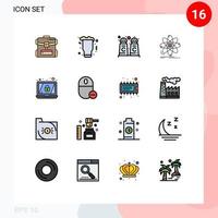 16 Creative Icons Modern Signs and Symbols of encryption research glass information analysis Editable Creative Vector Design Elements