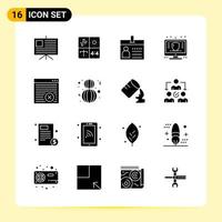 16 Creative Icons for Modern website design and responsive mobile apps 16 Glyph Symbols Signs on White Background 16 Icon Pack vector