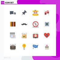 16 User Interface Flat Color Pack of modern Signs and Symbols of hipster texture line wood interior Editable Pack of Creative Vector Design Elements