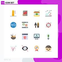 Group of 16 Flat Colors Signs and Symbols for enema festival business event calendar Editable Pack of Creative Vector Design Elements